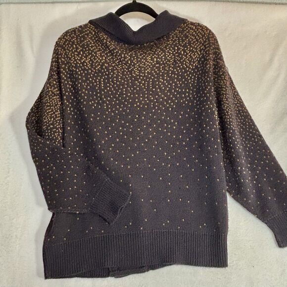 Vintage MARIO FORTE Cardigan Wool Blend Double Breasted Black Sweater - Picture 3 of 8